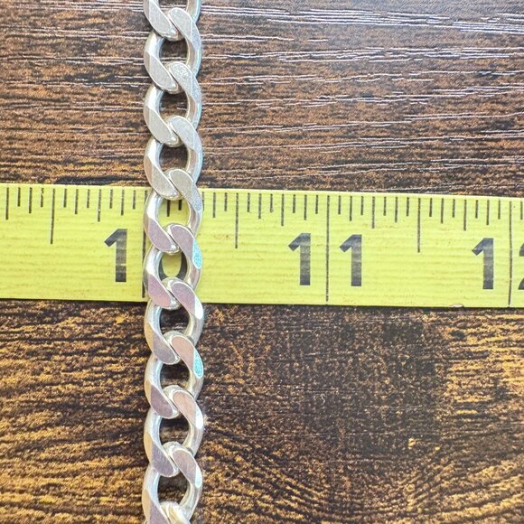 VTG Sterling Silver 925 Heavy Curb Link Chain Necklace Size 20.5" Length - Picture 9 of 10